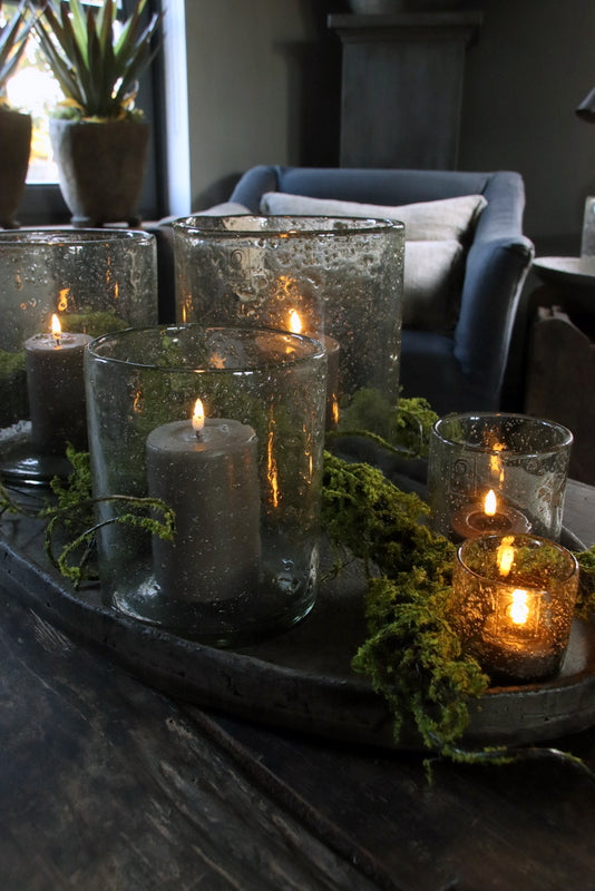 Landelijke windlichten met metalen schilfers