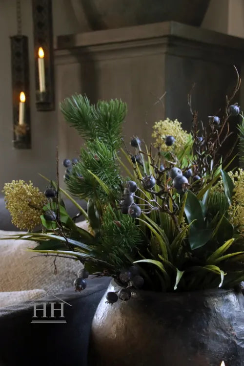 Kunstbloemen grasboeket groen - gebonden