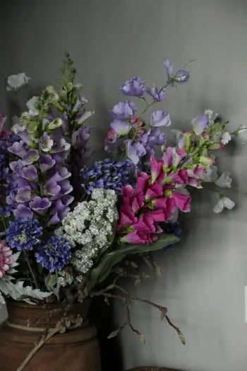 Zijden bloem vingerhoedskruid in kunstboeket