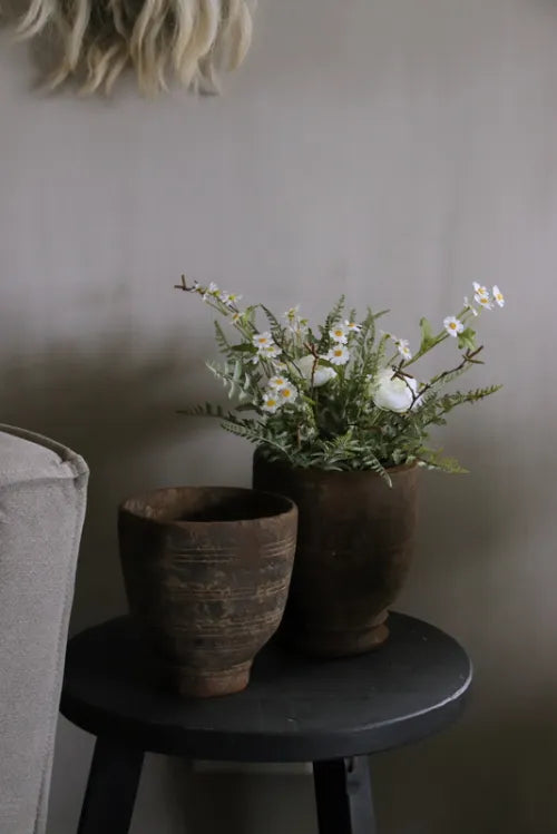 Zijden boeket met witte bloemen