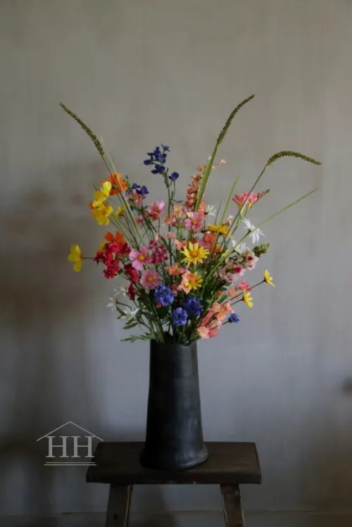 Zijden boeket met kleurrijke bloemen