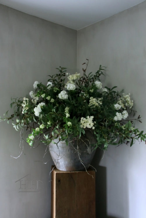 Zijden boeket sneeuwbal bloemen