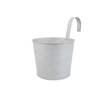Zink-Pflanzgefäß rund mit Aufhänger 15 cm