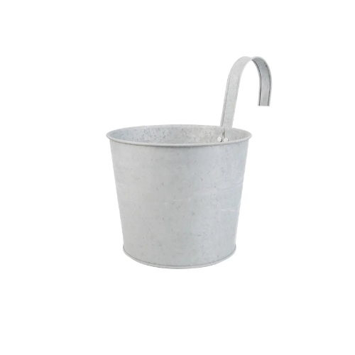 Zinken balkonbak rond met ophangarm 15 cm