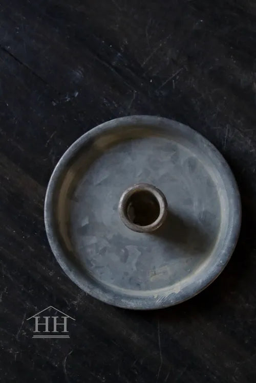 Zinc candlestick gray 12.5cm