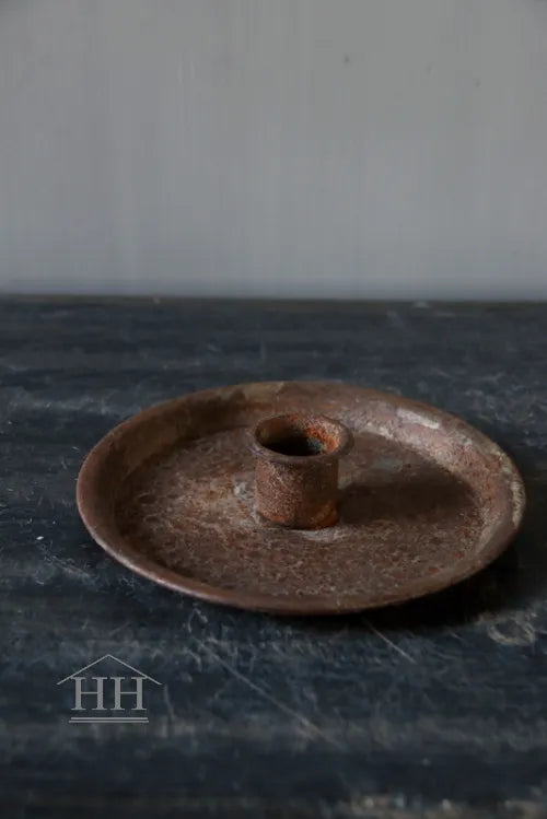 Zinc candlestick rust 12.5cm