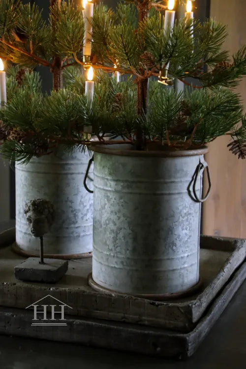 Zinken pot recht - 26 cm met handvatten