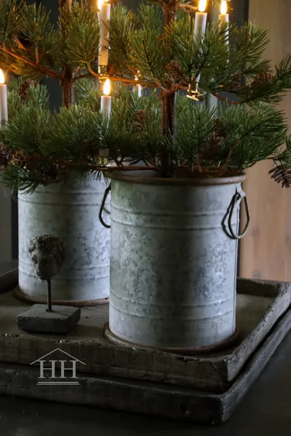 Zinken pot recht - 26 cm met handvatten