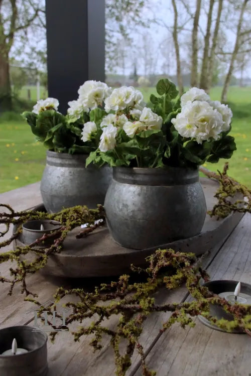 Geranium kunstplant wit - 26 cm