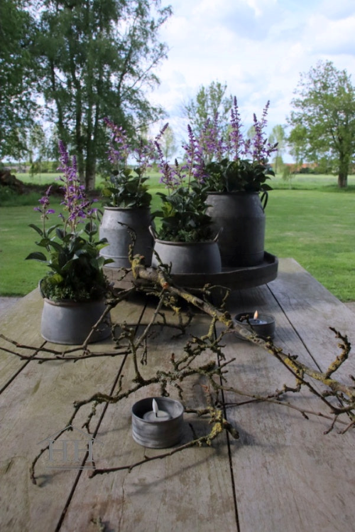 Zinken waxinelichthouder voor buiten