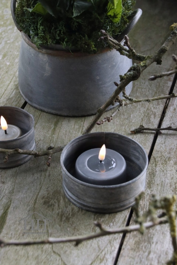 Zinken waxinelichtjes houder voor buiten