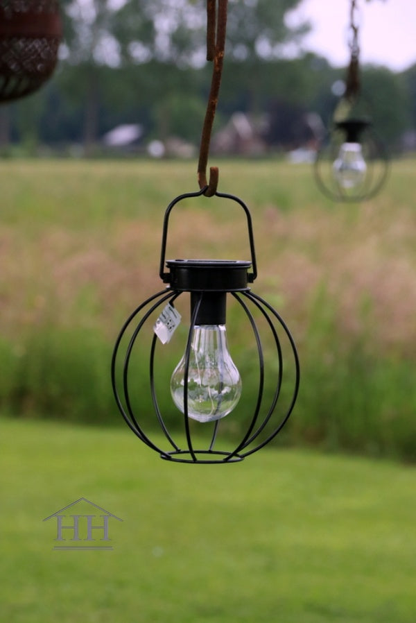 Solar hanging lamp LED round rust