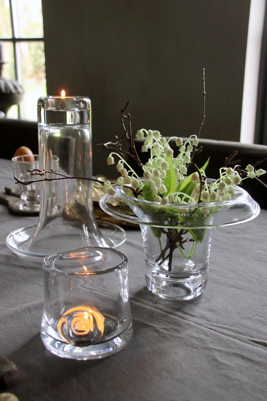 Glazen kandelaar/vaas L  Gommaire