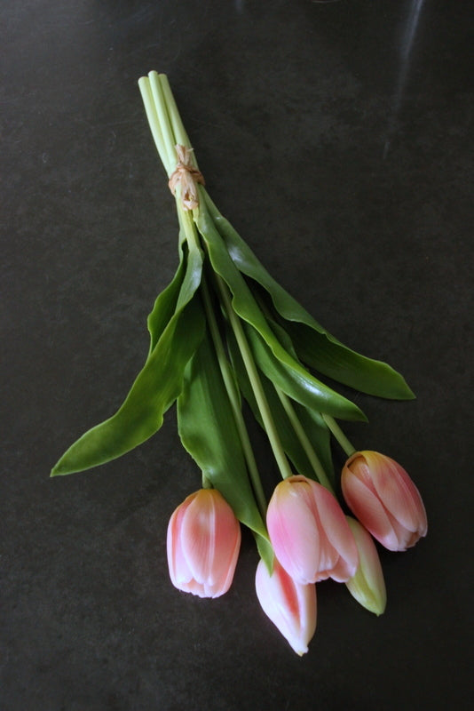 Bos Hollandse roze kunst tulpen 36 cm