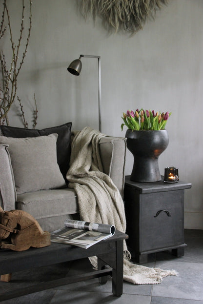 Vloerlamp Aura Peeperkorn boogmodel ronde kelk L Old Grey