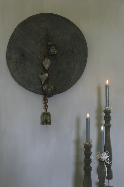 Wandbord met print 50 cm en 3 decoratieve haken