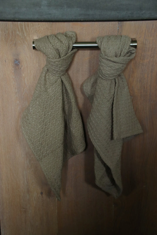 Katoenen handdoek/keukendoek beige 50x70cm