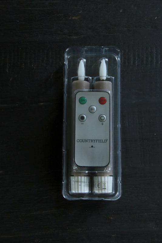 Dinerkaars LED Grijs 15 cm ( 2 stuks ) met afstandsbediening Countryfield