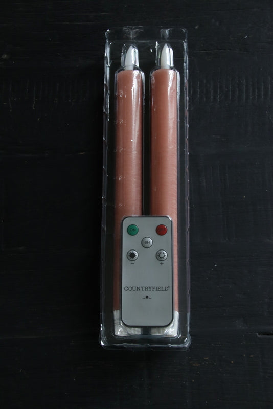 Dinerkaars LED Roze 24 cm ( 2 stuks ) met afstandsbediening Countryfield