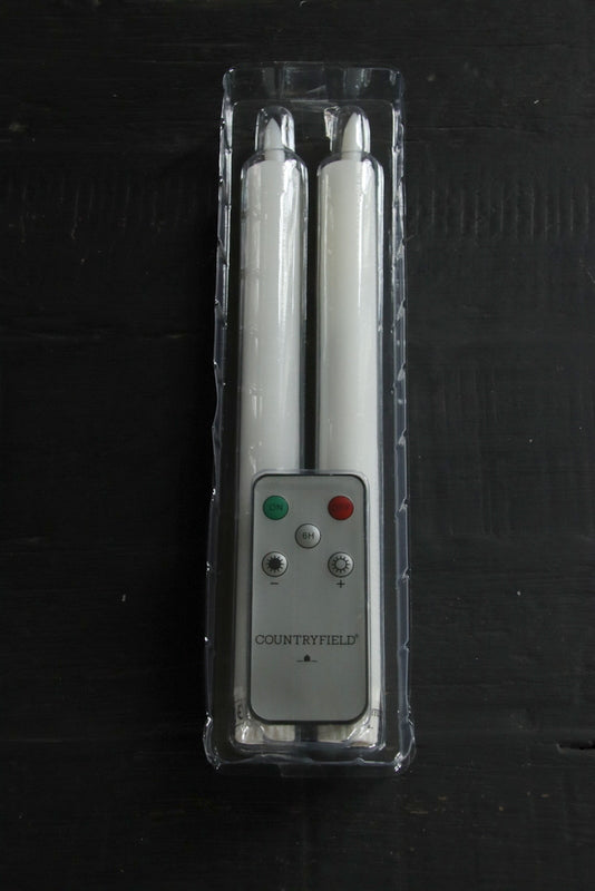 Dinerkaars LED Wit 24 cm ( 2 stuks ) met afstandsbediening Countryfield