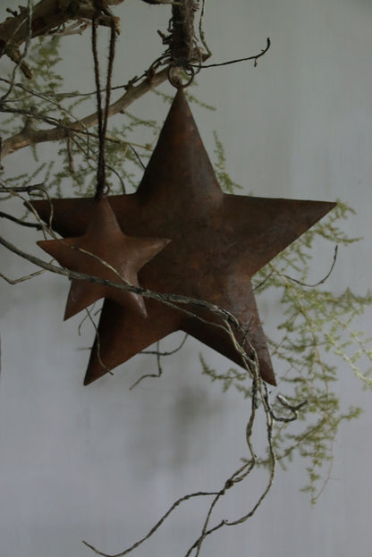 Roestige metalen ster 32 cm