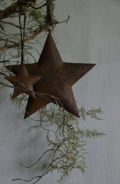 Roestige metalen ster 32 cm