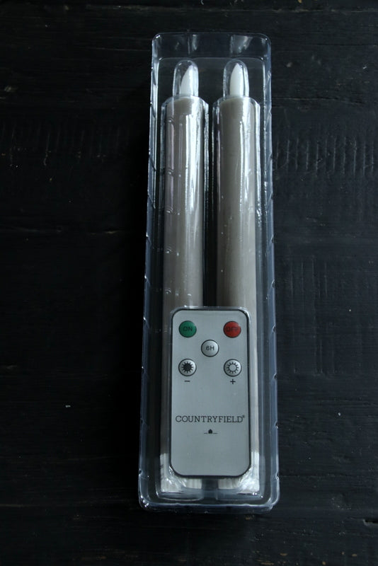 Dinerkaars LED Grijs 24 cm ( 2 stuks ) met afstandsbediening Countryfield