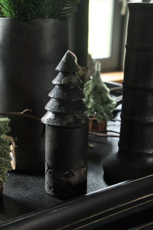 Kerstboom kaars voor kandelaar zwart