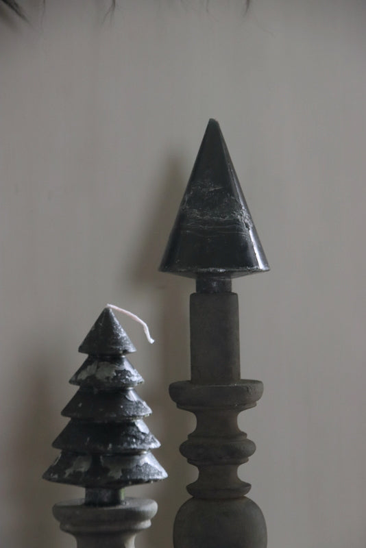Strakke kerstboom kaars / punt kaars voor kandelaar zwart
