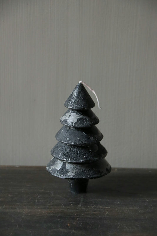 Kerstboom kaars voor kandelaar zwart