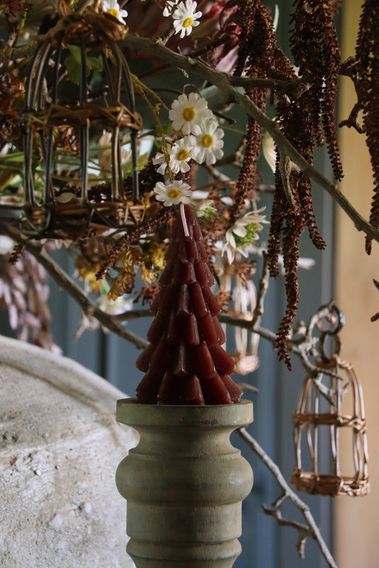 Kerstboom kaars Koffie klein