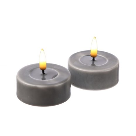 Deluxe Homeart led kaars grijs tealights