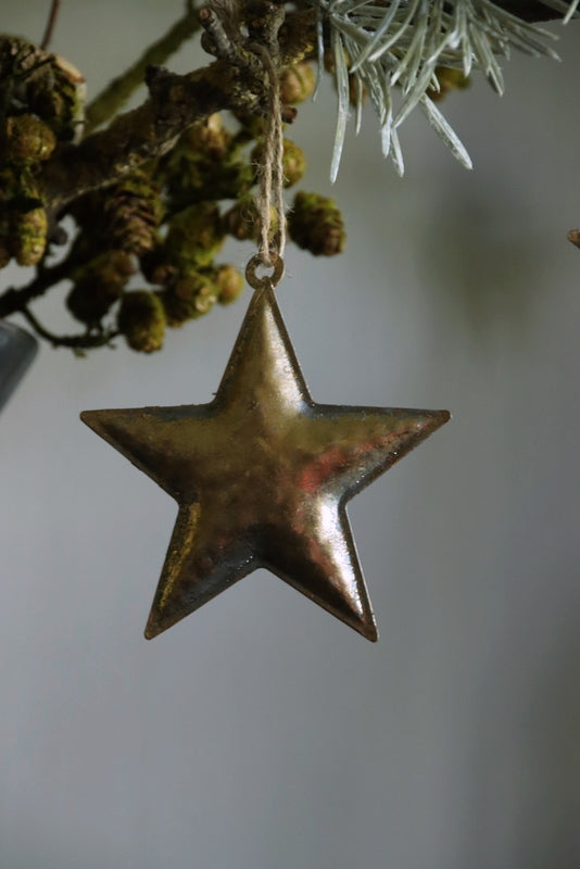 Kerstster goud 5 punten 12cm
