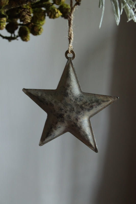 Metalen kerstster grijs M
